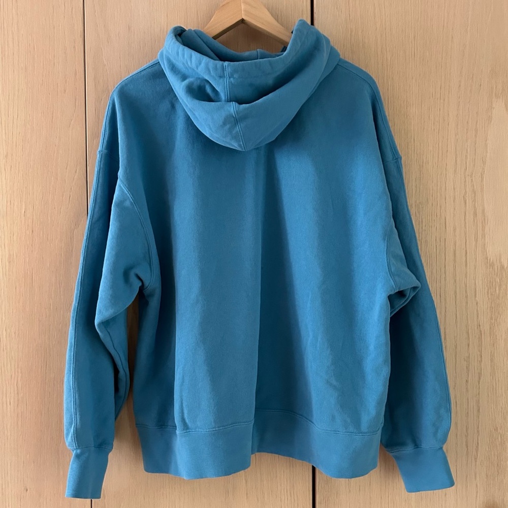 Jordan Flight Oversize Heavyweight Blue Fleece Hoodie Women's M Kangaroo Pocket - Picture 3 of 10
